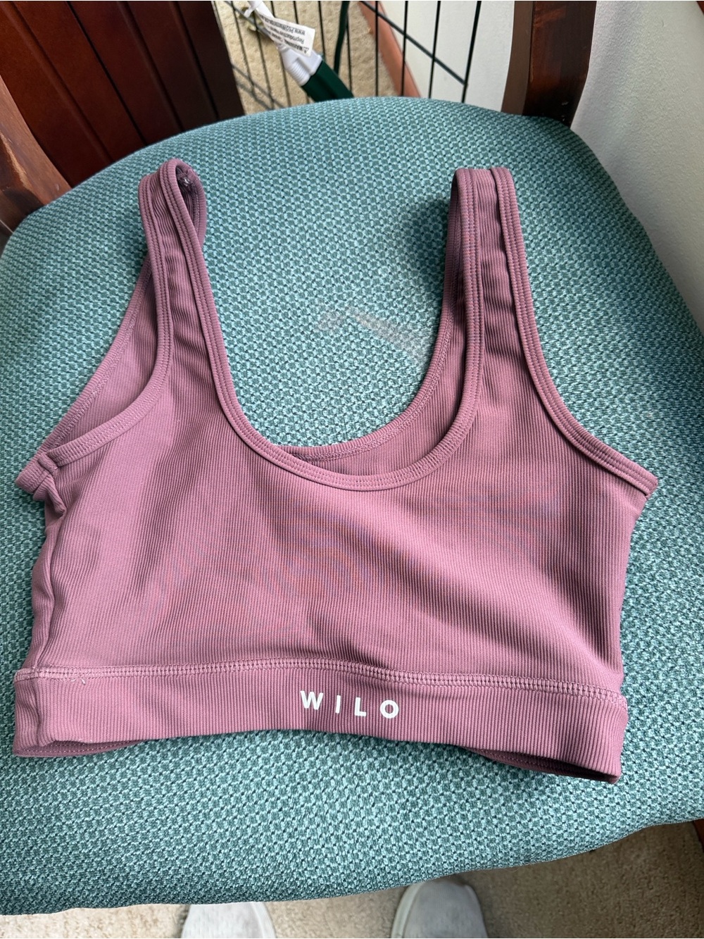 Wilo the Label Women's Ribbed Scoop Sports Bra in Brown